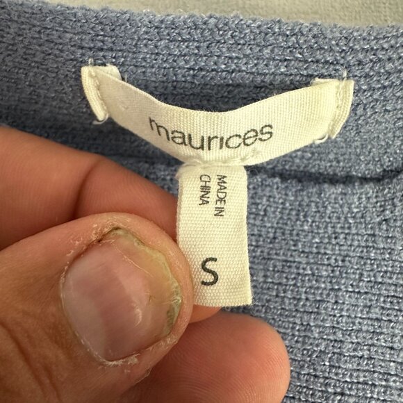 Maurices Blue Textured Oversized Knit Top Womens Size Small Lightweight - Picture 4 of 7